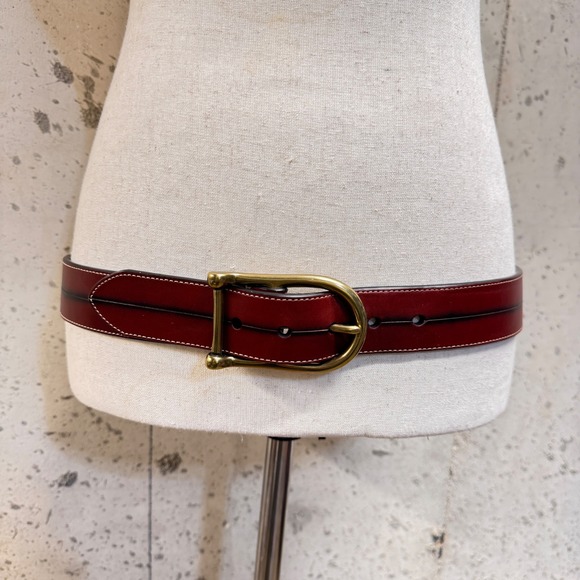 Ariat Leather Belt Womens 34 Red Ombre Western Equestrian Brass Buckle 10007055